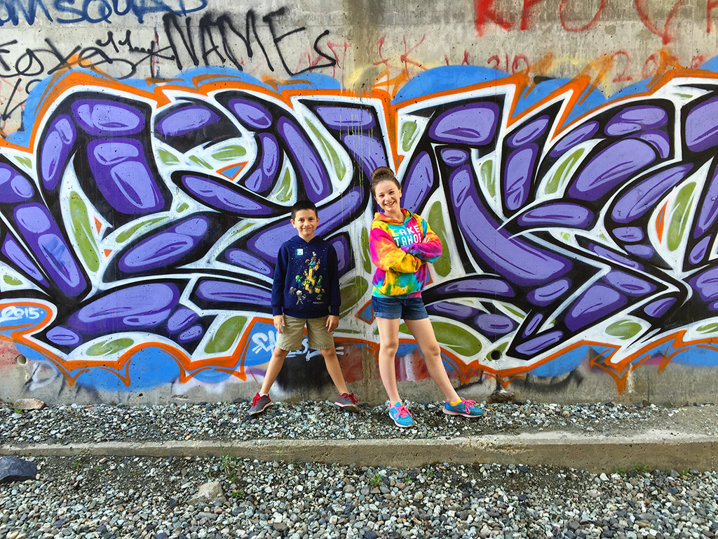 Bourn Kids In Donner Pass Train Tunnels With Graffiti