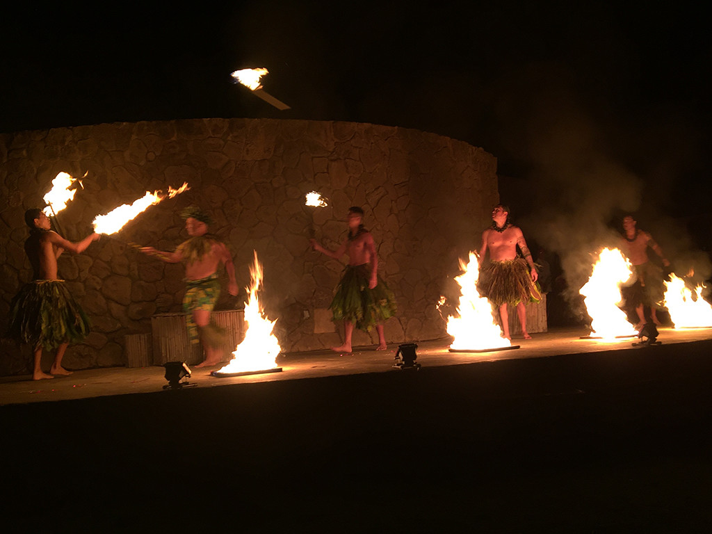 Fire Dancers At Grand Luau at The Grand Wailea
