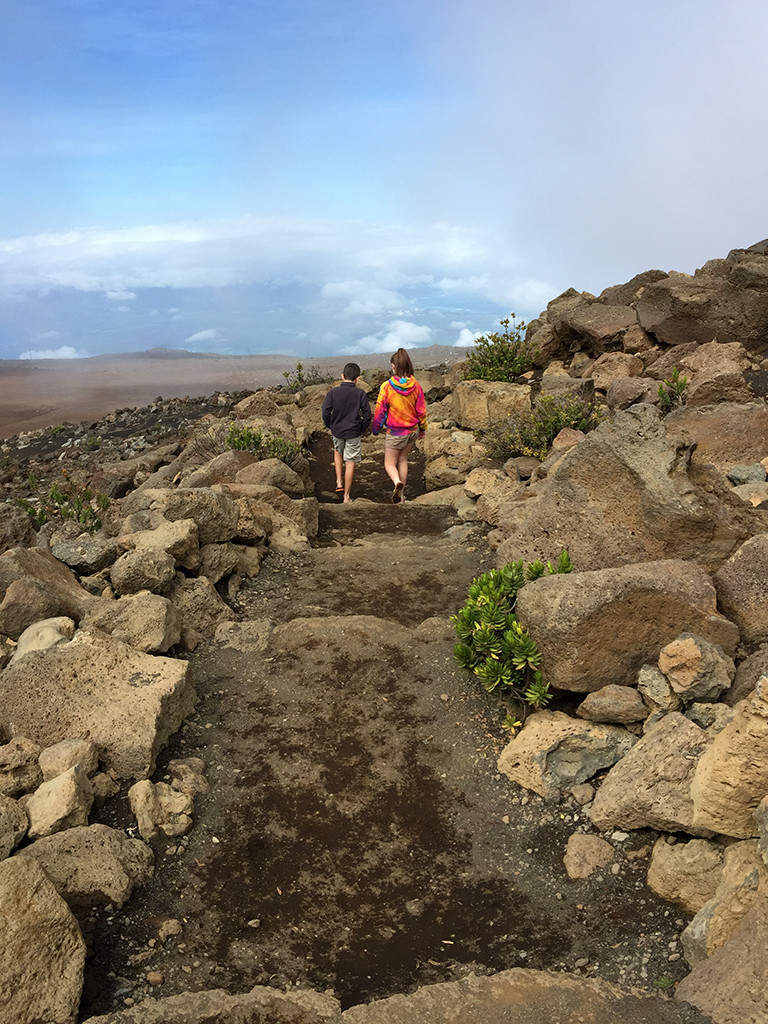 Hiking White Hill Trail at Haleakala Visitors Center in Maui
