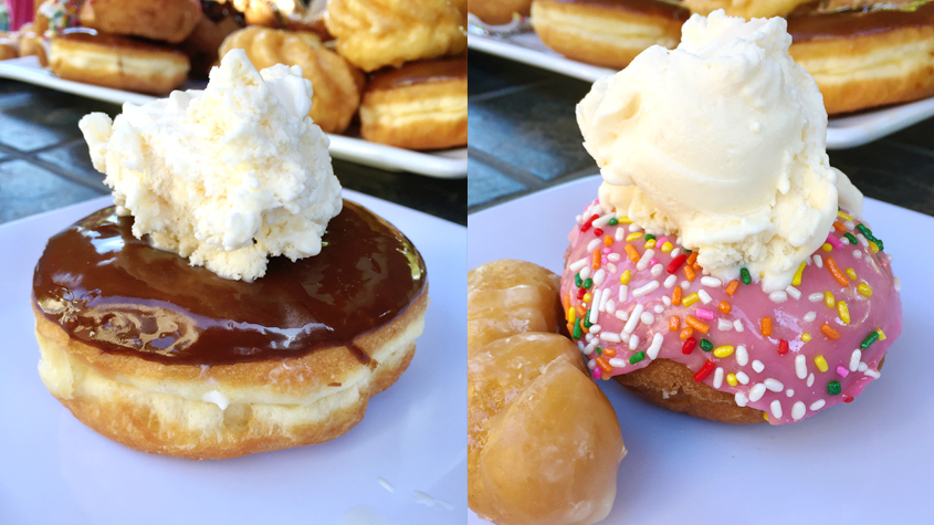Doughnuts Topped With Ice Cream