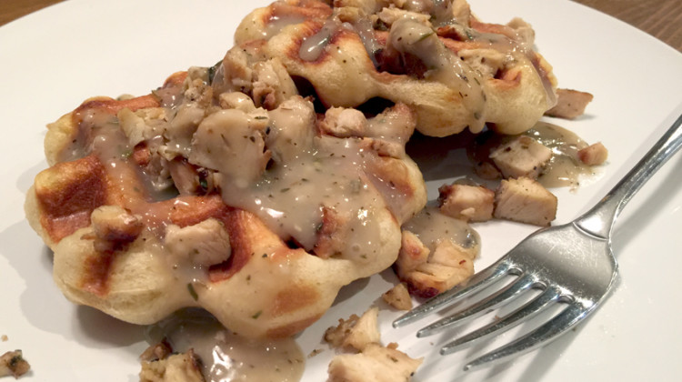 Chicken And Biscuit Waffles With Rosemary Gravy Recipe