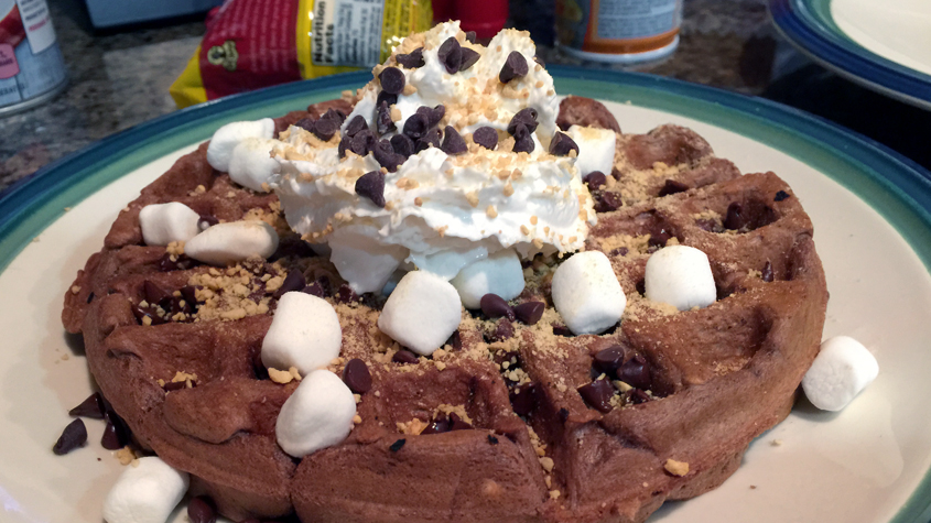 Chocolate S'Mores Breakfast Waffle