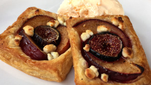Peppery Plum Fig Honey Puffy Pastry Squares