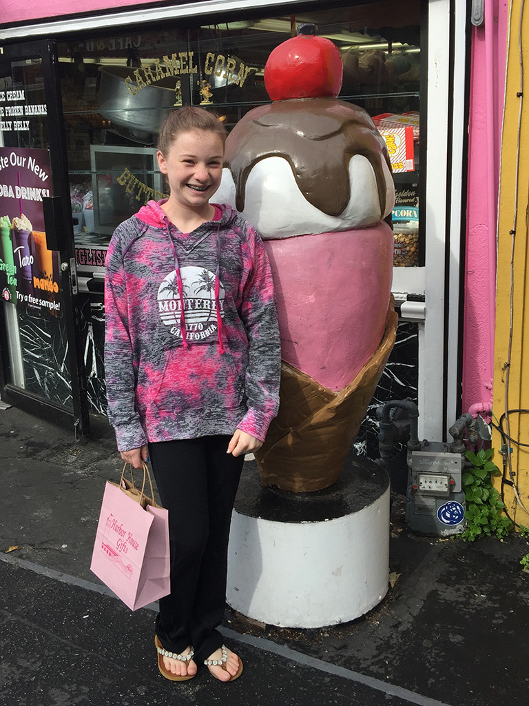 Ice cream and candy stores at Old Fishermans Wharf In Monterey California