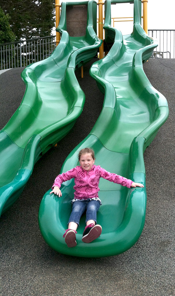 Big Curvy Slides At Playground In Monterey With Restrooms