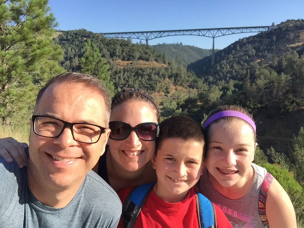 Bourn Family hiking at the Auburn State Recreation Area