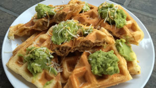 Recipe for Ground Turkey and Cheese Stuffed Taco Waffles