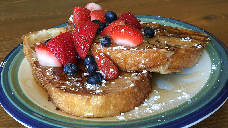 Vanilla Caramel Sourdough French Toast With Berries