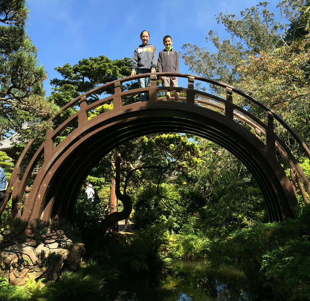 Wooden Moon Bridge at San Francisco's Japanese Tea Garden