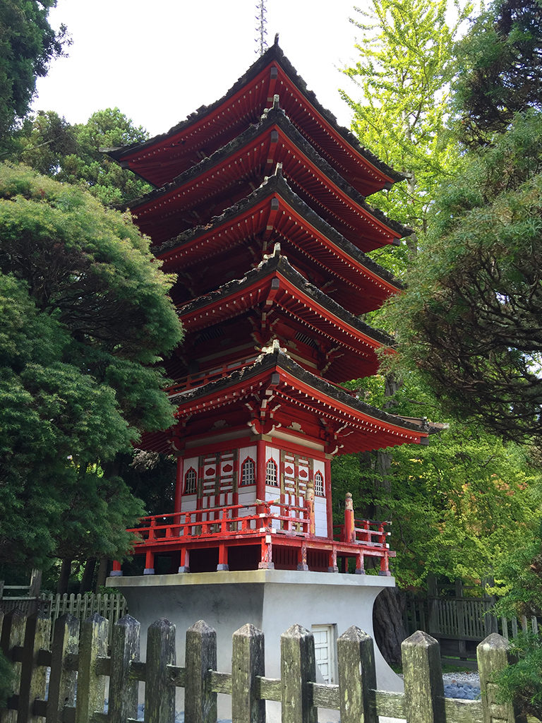 Treasure Tower Pagoda at the Japanese Tea Gardens in Golden gate Park