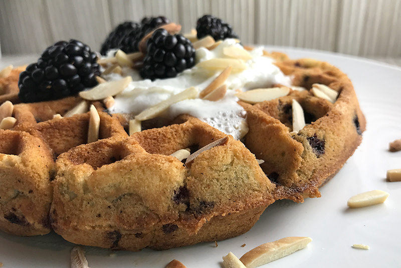 Blackberry Toasted Almond Waffles