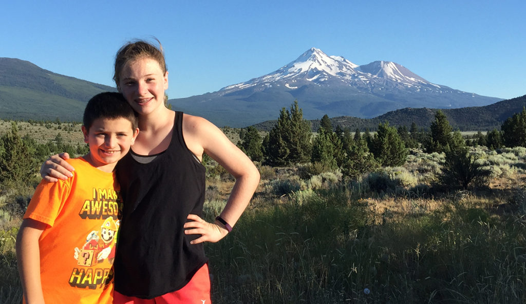 Carter and Natalie Bourn at the Mount Shasta Vista Point on California I-5