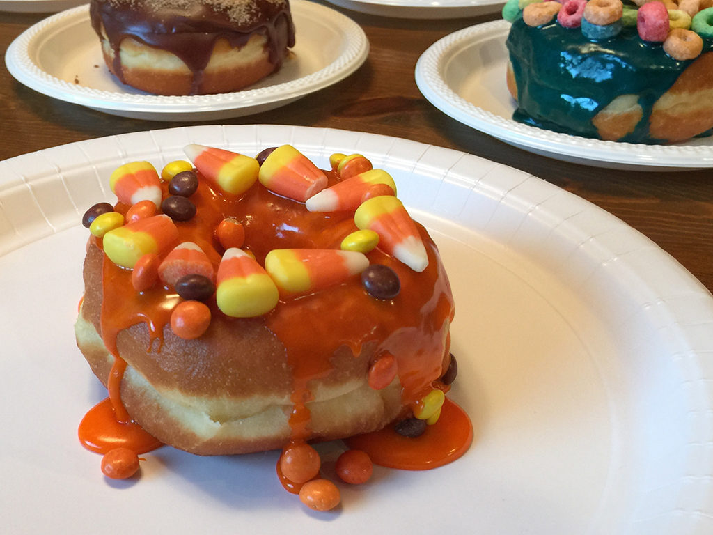 Halloween Doughnut with Reece's Pieces and Candy Corn