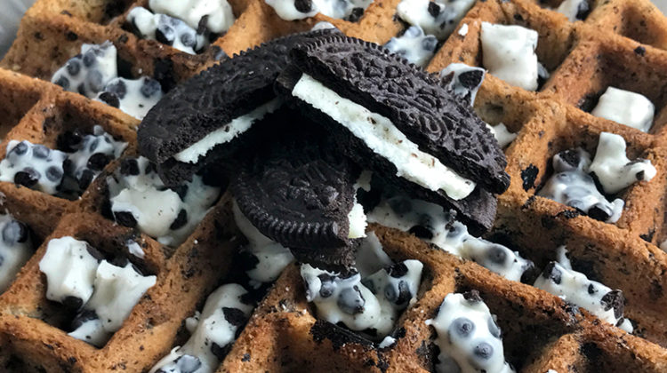 Oreo Cookie Waffle With Cookies And Cream White Chocolate