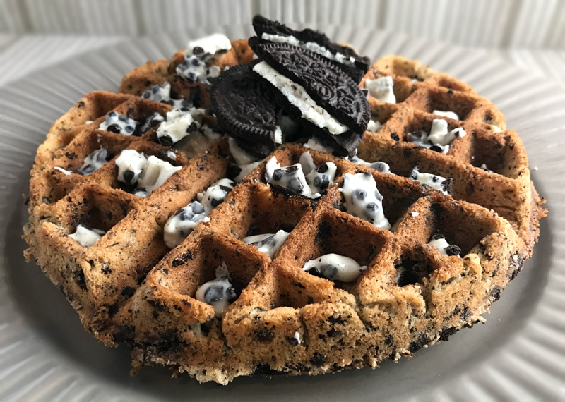 Oreo Cookie White Chocolate Waffle Recipe