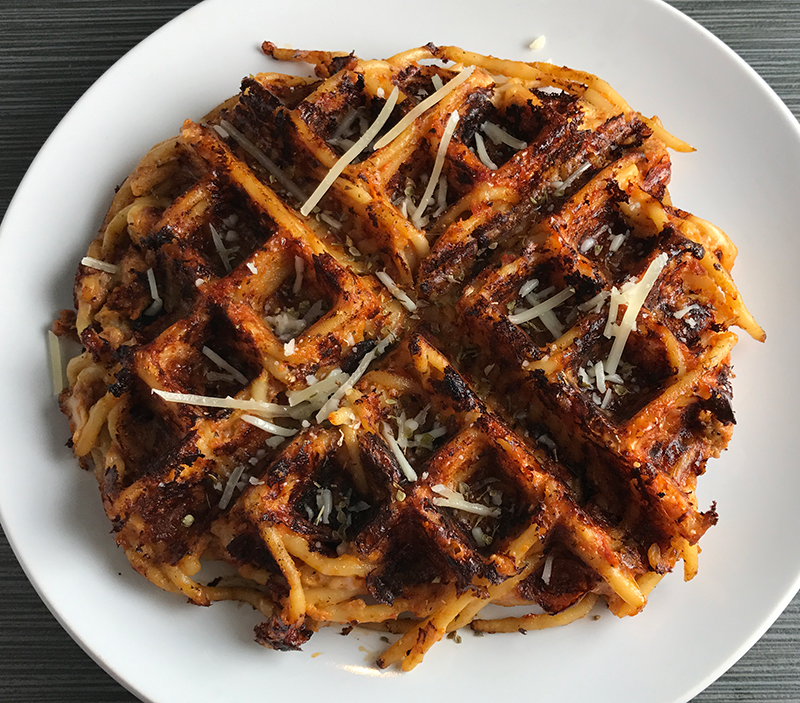 Spaghetti Bolognese Waffle With Parmesan Recipe