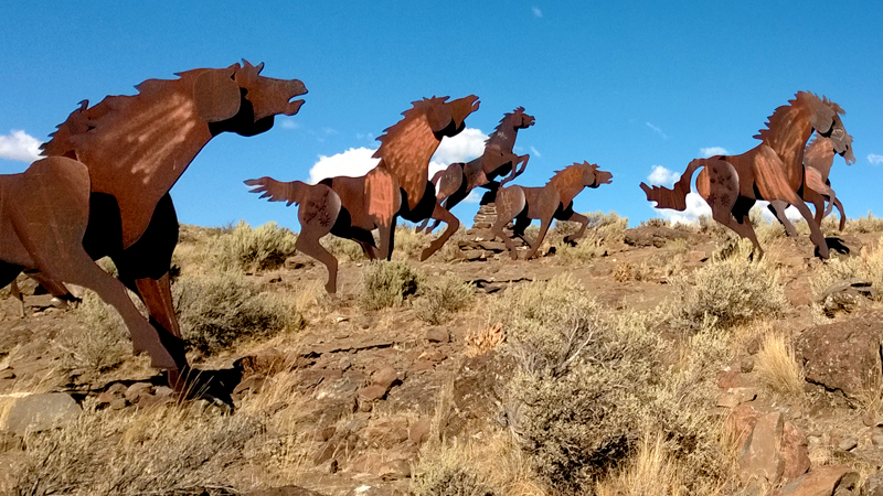 Wild Horses Monument, Grandfather Cuts Loose Ponies