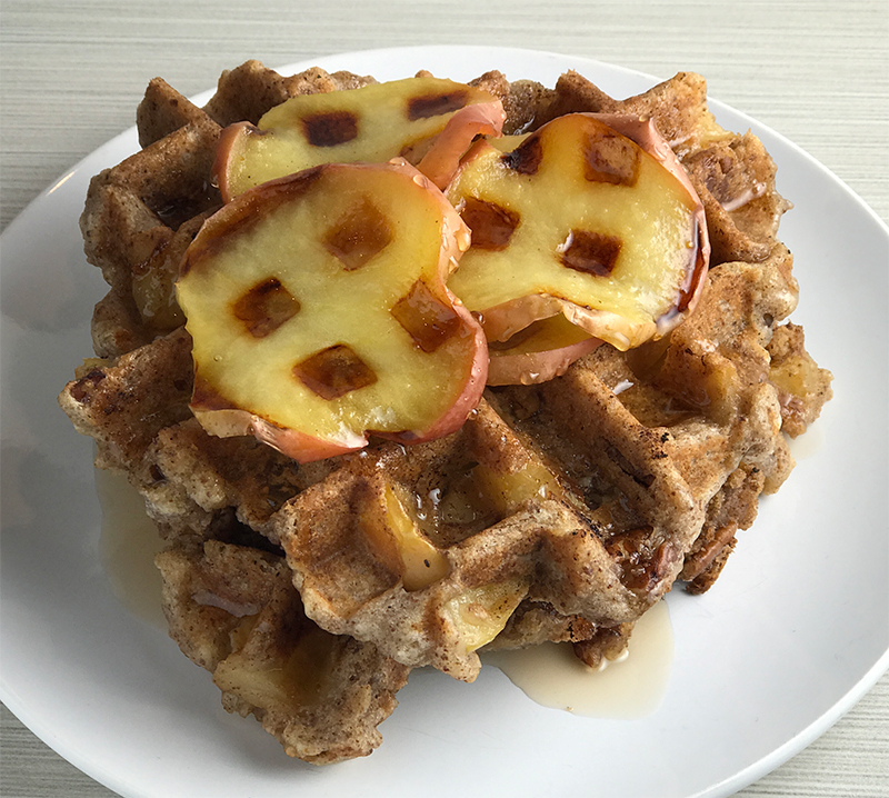 Apple Cinnamon Waffles With Maple Syrup