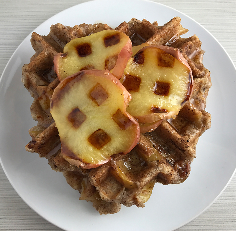 Apple Cinnamon Waffles With Waffled Apple Slices