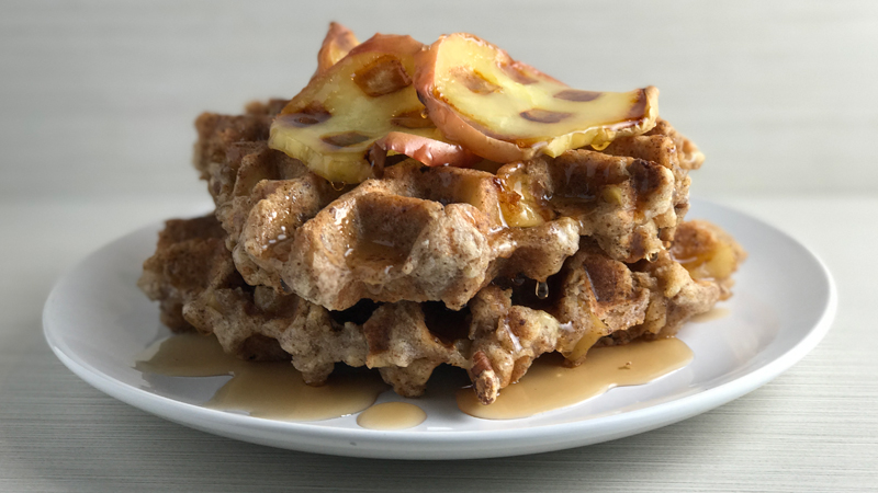 Apple Cinnamon Waffles With Waffled Apple Slices