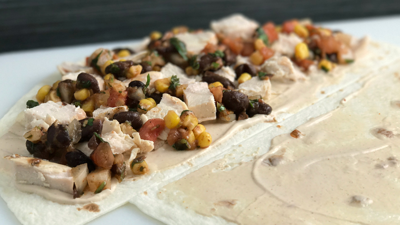 Chicken and Cashew Cheese Quesadillas
