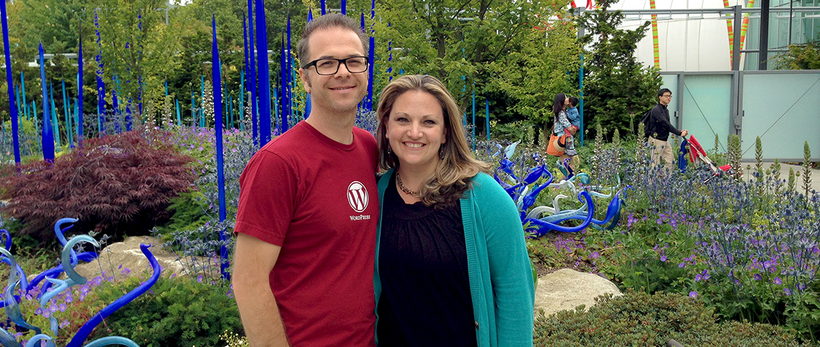Brian and Jennifer Bourn Visiting Chihuly Garden and Glass In Seattle
