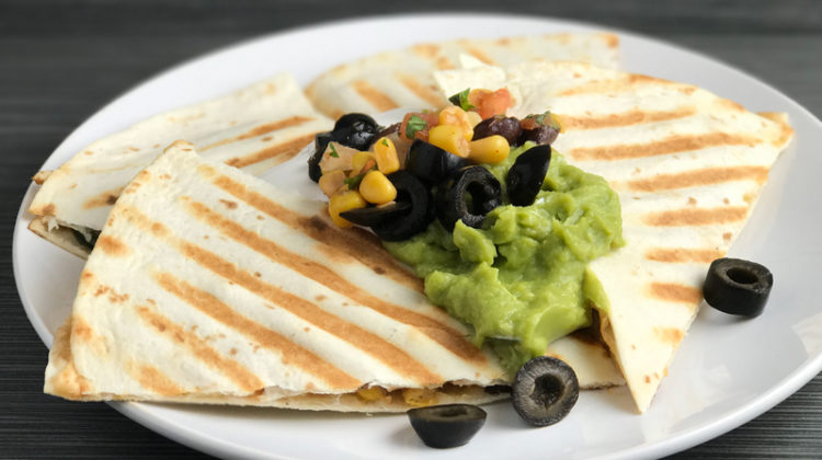 Dairy Free Chicken, Black Bean, And Corn Salsa Quesadillas With Cashew Cheese