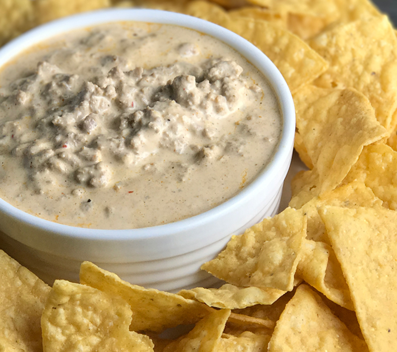 Dairy Free Cashew Cheese and Ground Turkey Queso Dip
