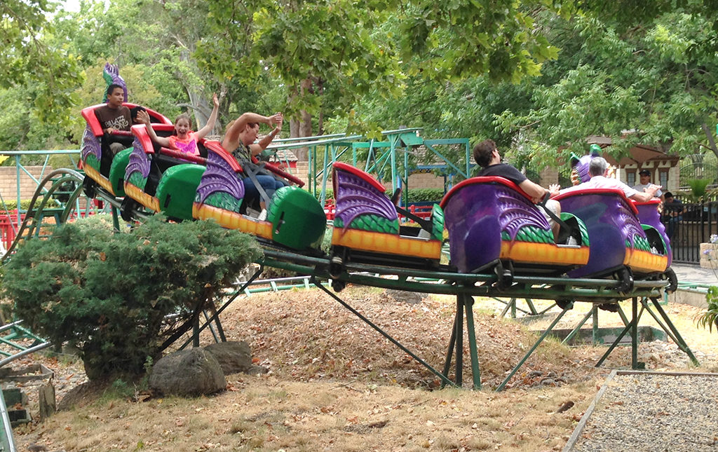 Riding the Flying Dragon Coaster at Funderland