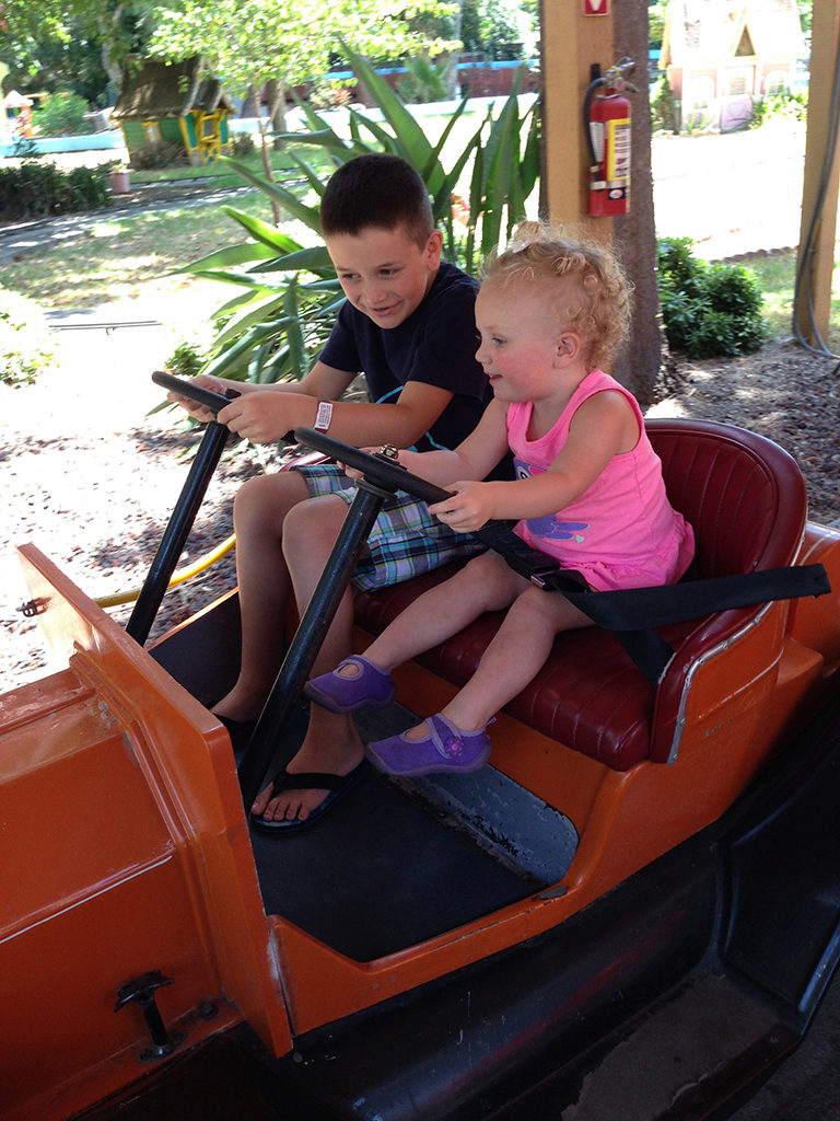 Kids Drive Cars at Funderland in Land Park