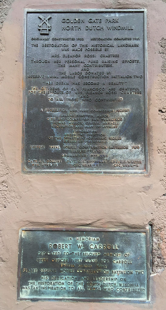 Plaques on the North Dutch Windmill