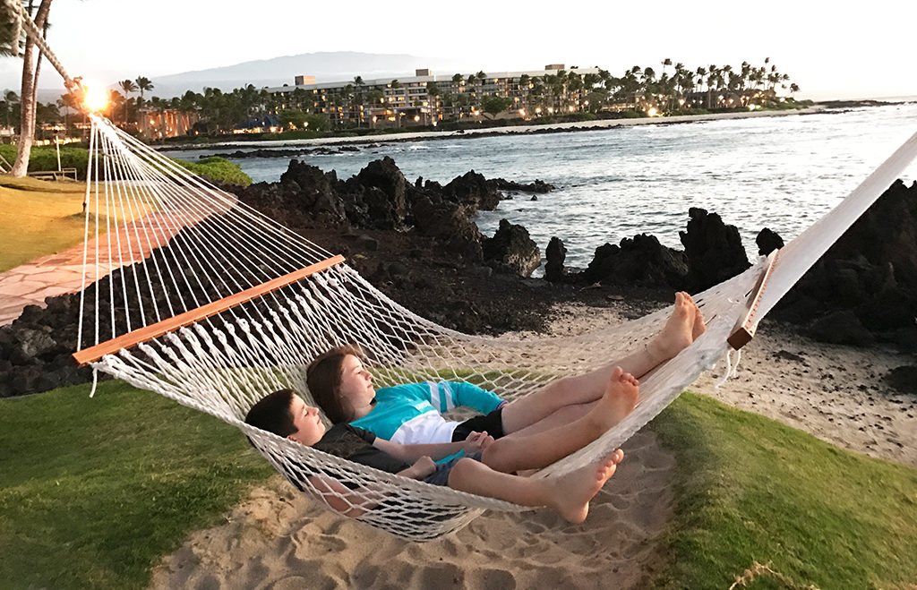 Relaxing in Hammocks at the Hilton Hawaiian Village