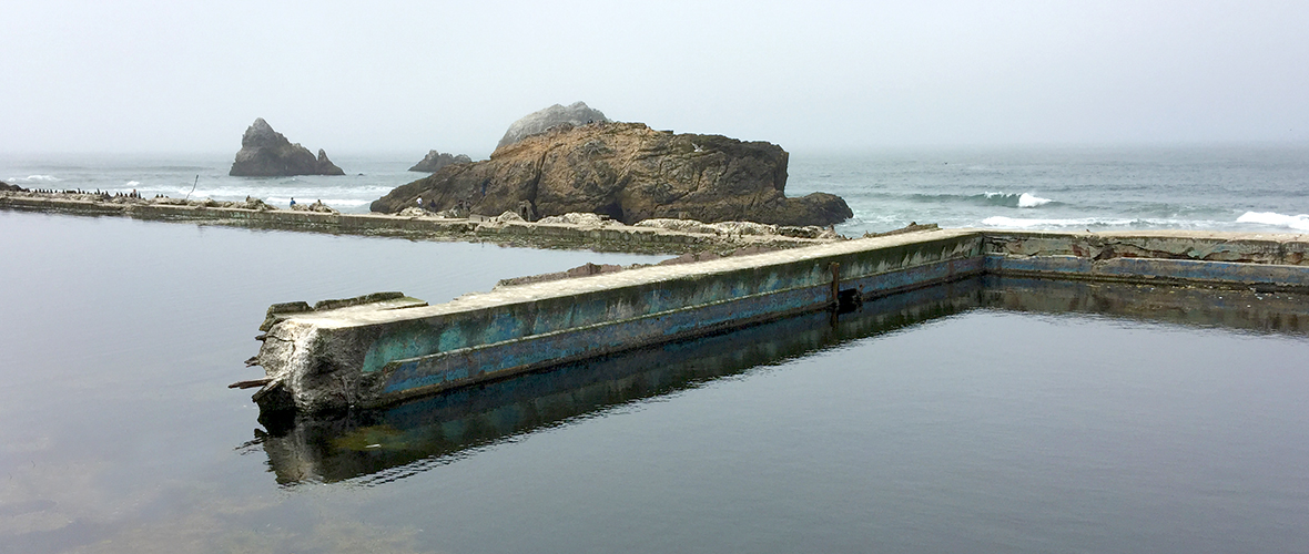 Old Sutro Baths Ruins Along The San Francisco Pacific Coast