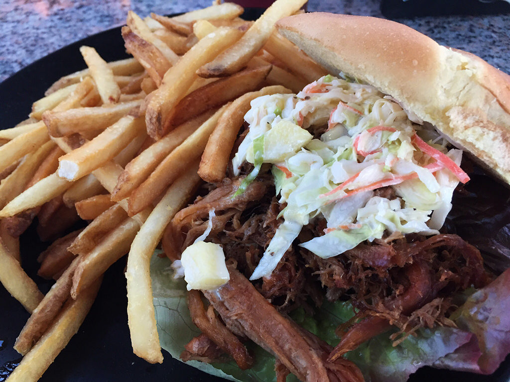 Pulled Pork Sandwich with Guava BBQ Sauce And Fries