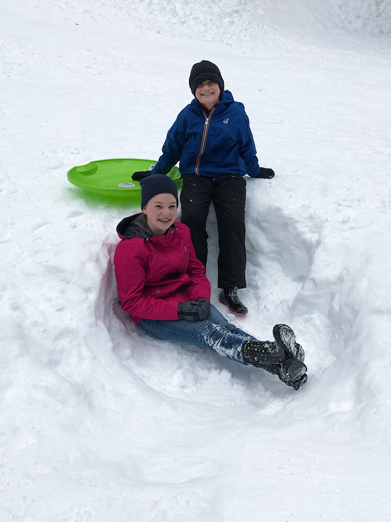 Paying in the Snow and Sledding at the Donner Summit Sno-Park
