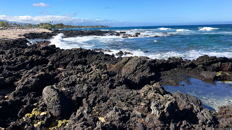 Holoholokai Beach Park on the Big Island of Hawaii near the Puako Petroglyph Preserve