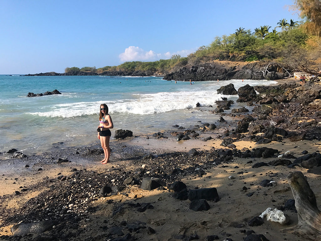 Collecting Shells at Waialea Bay Beach
