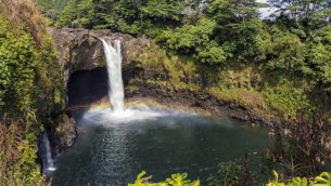Rainbow Falls in the Wailuku River State Park in Hilo, Hawaii