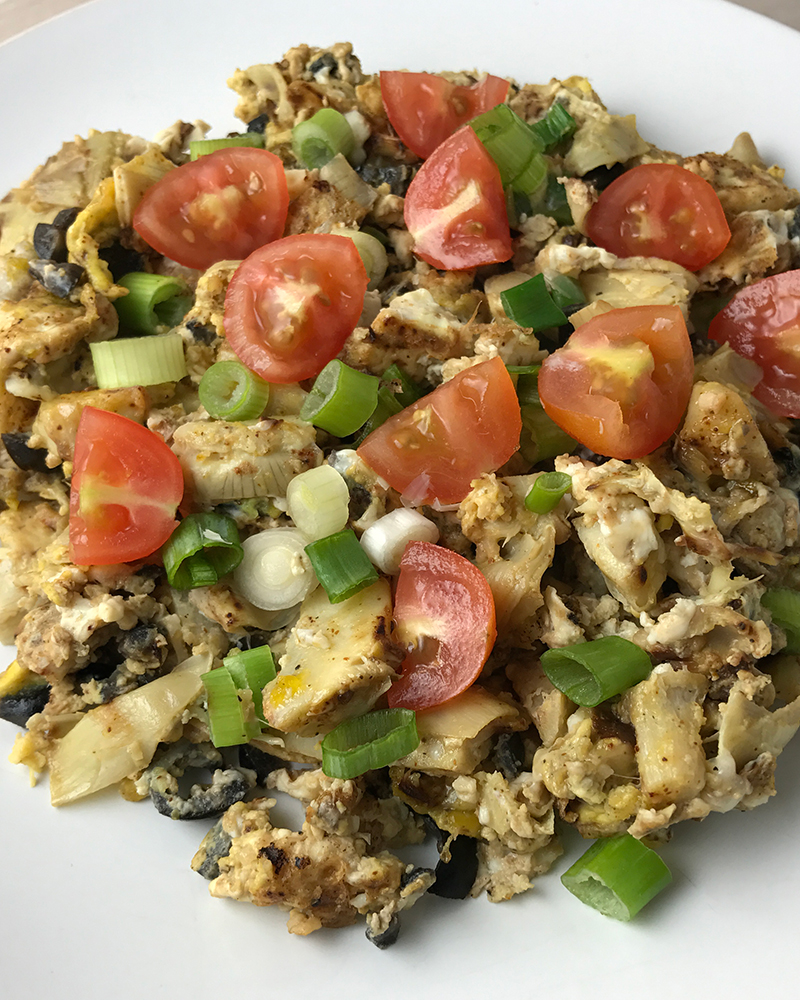 Whole30 Mediterranean Artichoke Breakfast Scramble