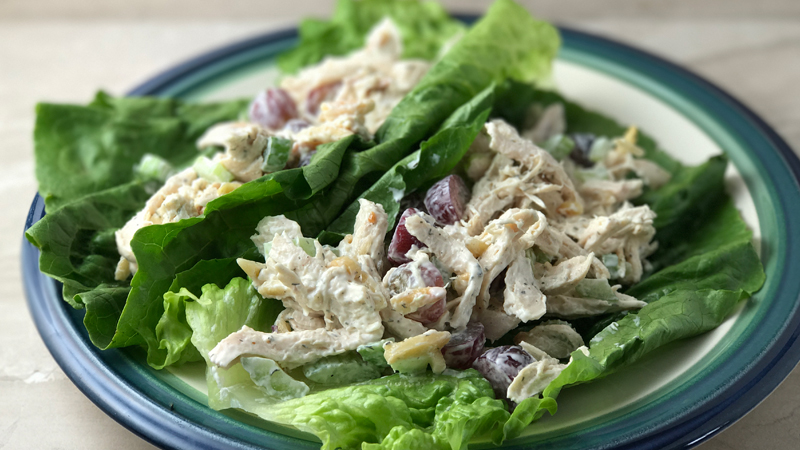 Whole30 Crunchy Dill Chicken Salad Lettuce Wraps
