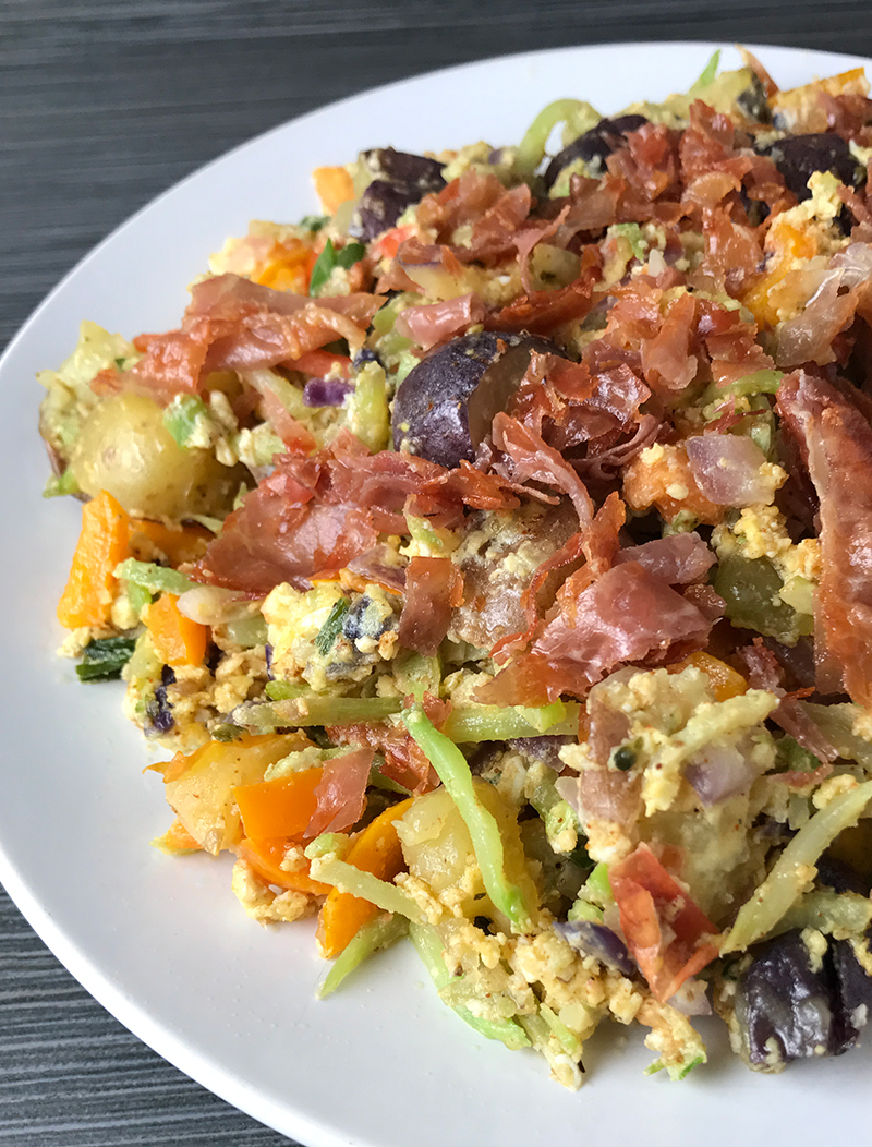 Easy Whole30 Broccoli Slaw And Pancetta Breakfast Scramble Recipe