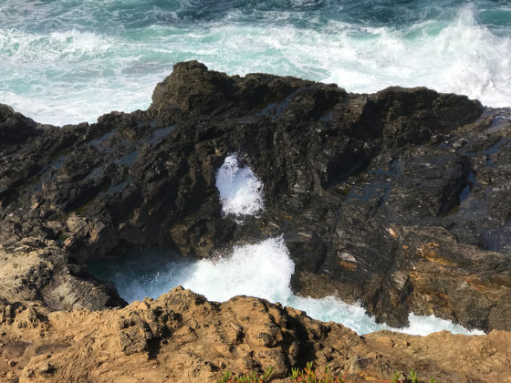 Low Sea Arch And Blow Hole