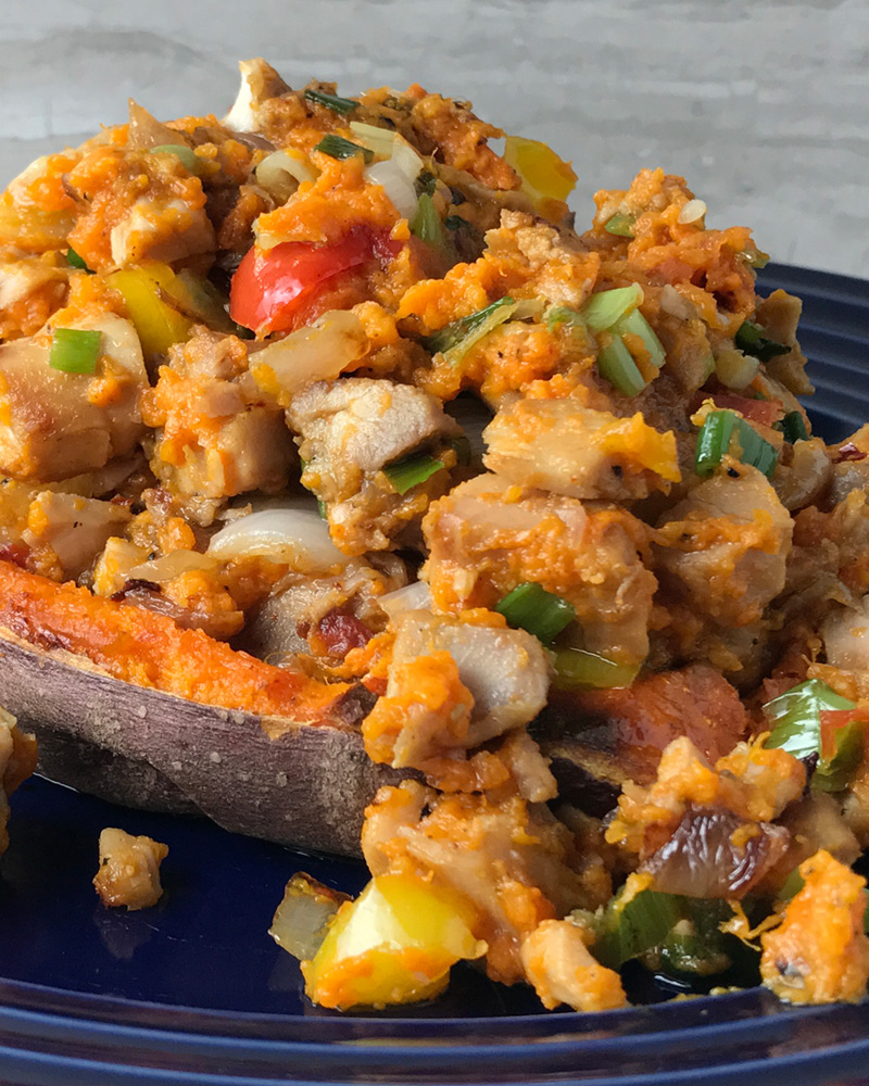 Whole30 Mexican Chicken And Vegetable Stuffed Yams Recipe