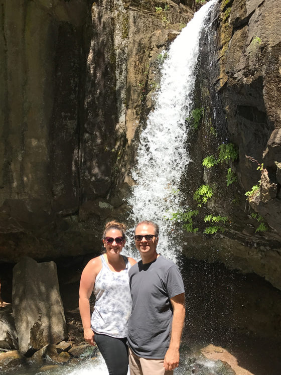 Brian and Jennifer Bourn at hedge Creek Falls