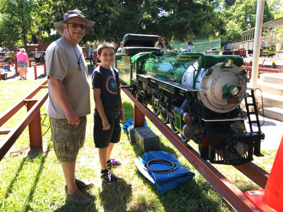 Jim Brannan and Grandson Carter Bourn at Hagen Park Train Meet