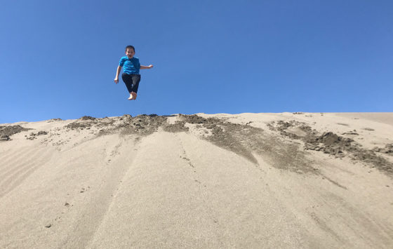 Jumping Down Northern California Sand Dunes