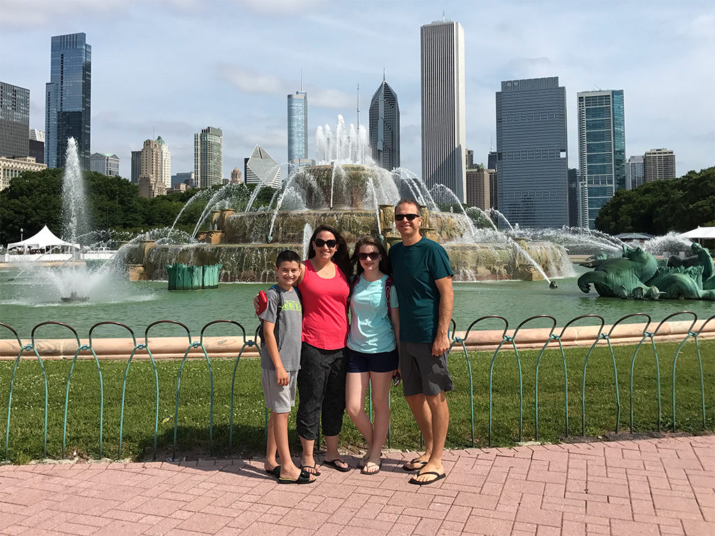 The Bourn Family Visiting Buckingham Fountain