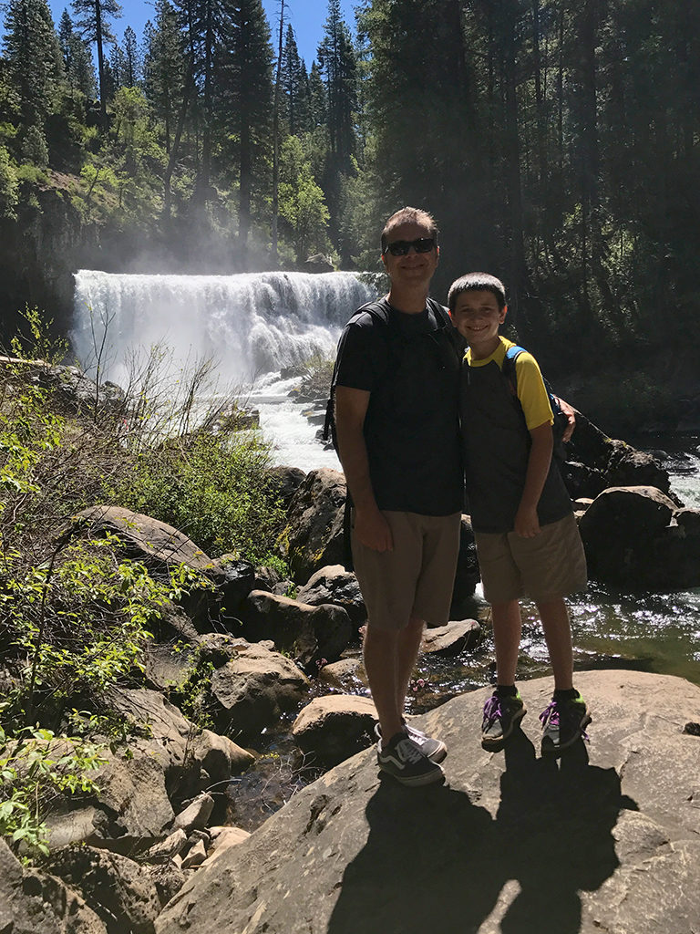 Brian and Carter Bourn at Middle McCloud Falls