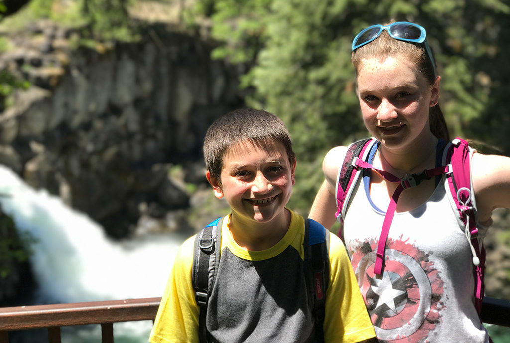 Carter and Natalie Bourn at Upper McCloud Falls