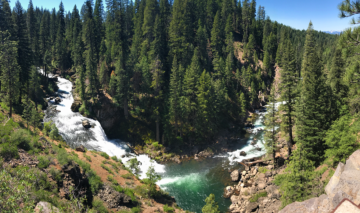 Looking Down on the McCloud River and Middle McCloud Falls